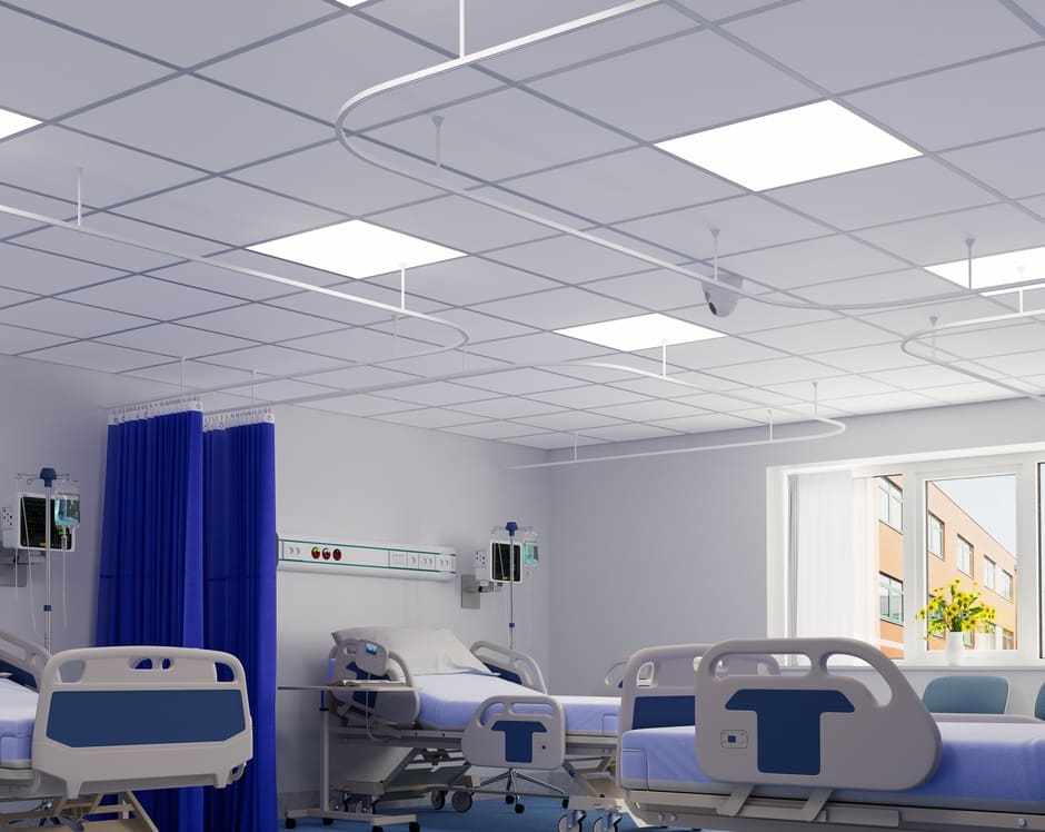Hospital ward with ClearTone BioCare suspended ceiling
